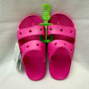 CROCS Pink Baya Sandals/Slides J2 Girls New